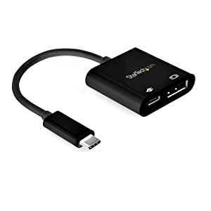 StarTech.com USB C to DisplayPort Adapter with Power Delivery - 8K 60Hz /4K 120Hz USB Type C to DP 1.4 Video Converter w/ 60W PD Pass-Through Charging - HBR3 - Thunderbolt 3 Compatible (CDP2DP14UCPB) Black 8K 60Hz w/ 60W PD Charge