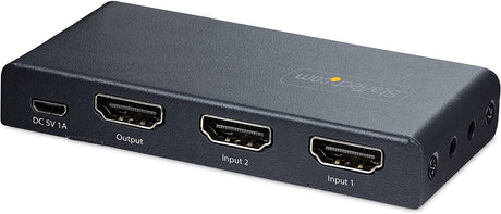 StarTech.com 2-Port 8K HDMI Switch, HDMI 2.1 Switcher 4K 120Hz/8K 60Hz UHD, HDR10+, HDMI Switch 2 in 1 Out, Auto/Manual Source Switching, Power Adapter and Remote Included (2PORT-HDMI-SWITCH-8K) 2 port