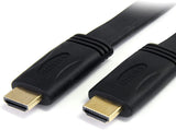StarTech.com 6 ft Flat High Speed HDMI Cable with Ethernet - Ultra HD 4k x 2k HDMI Cable - HDMI to HDMI M/M - Flat HDMI Cable (HDMIMM6FL) 6 ft / 2m Flat