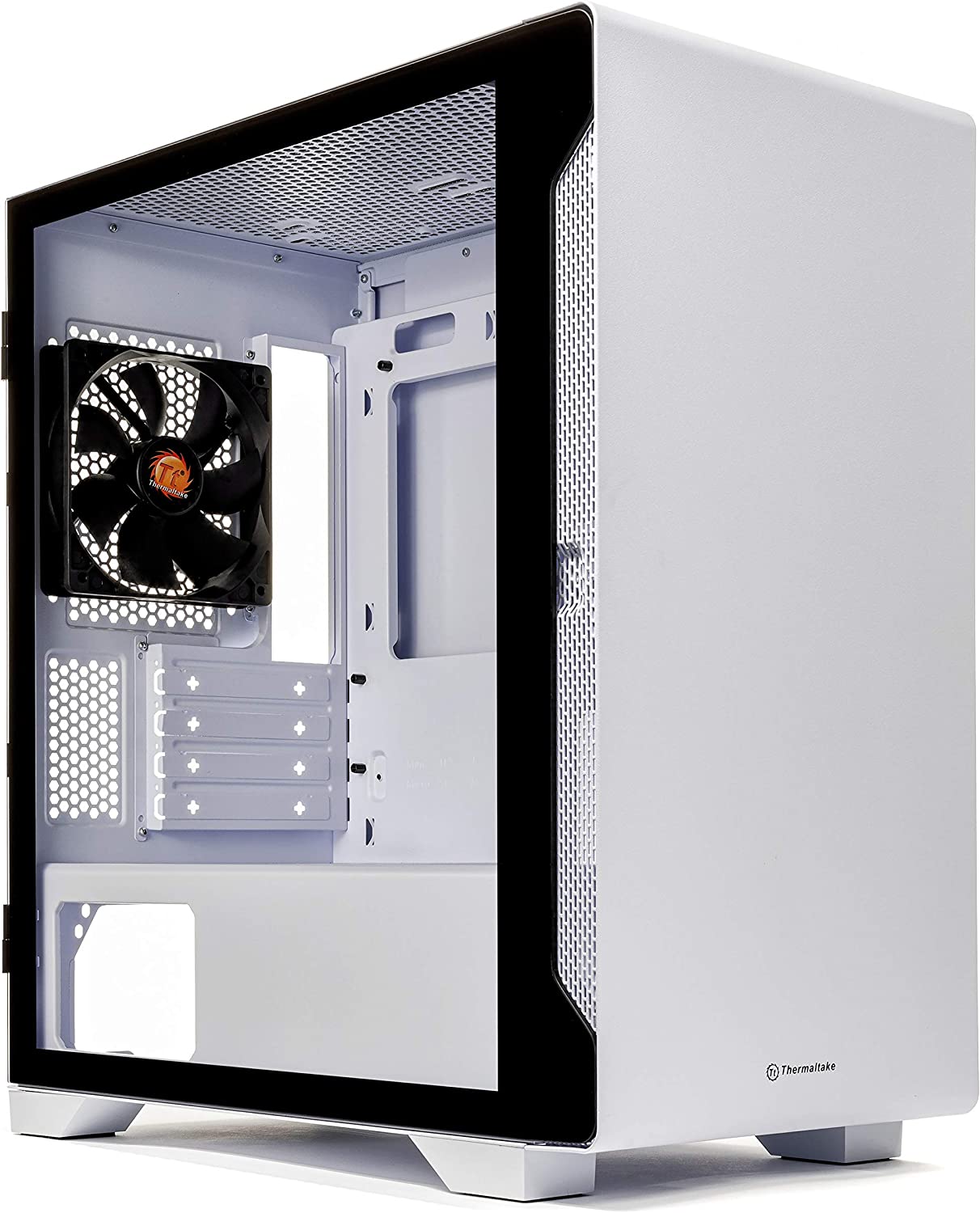 Thermaltake S100 Tempered Glass Snow Edition Micro-ATX mini-Tower Computer Case with 120mm Rear Fan Pre-Installed CA-1Q9-00S6WN-00, White S100 White