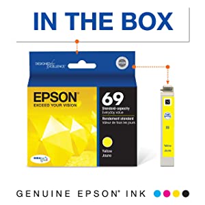 EPSON T069 DURABrite Ultra -Ink Standard Capacity Yellow -Cartridge (T069420-S) for select Epson Stylus and WorkForce Printers Yellow Ink