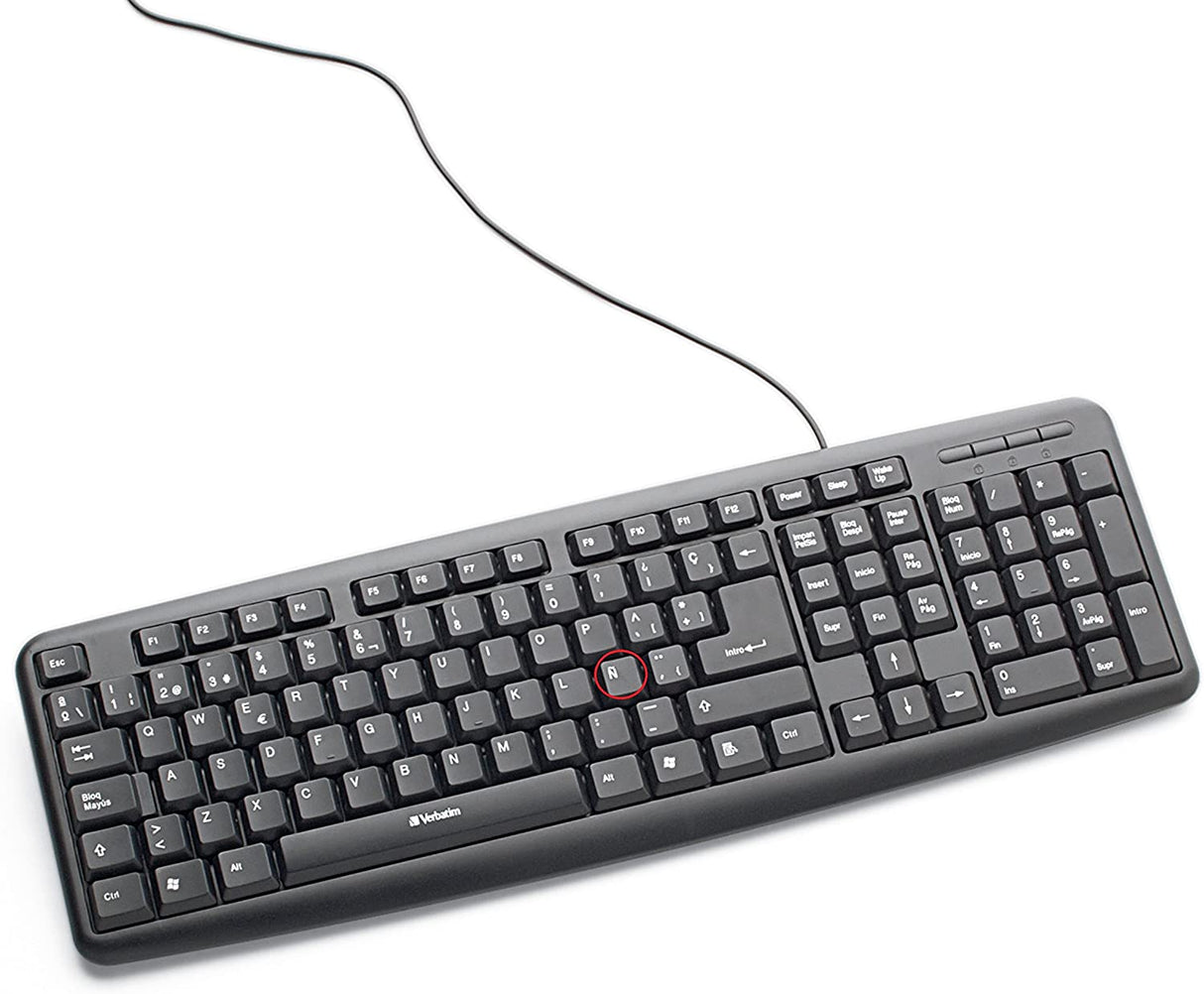 Verbatim Slim Corded USB Keyboard Keyboard &amp; Mouse