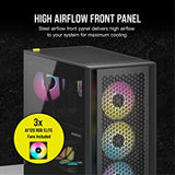 Corsair iCUE 4000D RGB Airflow Mid-Tower Case - 3X AF120 RGB Elite Fans - iCUE Lighting Node PRO Controller - High-Airflow Design - CORSAIR RapidRoute Cable Management System - Black Black 4000D Airflow RGB