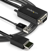 StarTech.com 6ft VGA to HDMI Converter Cable with USB Audio Support &amp; Power - Analog to Digital Video Adapter Cable to Connect a VGA PC to HDMI Display - 1080p Male to Male Monitor Cable (VGA2HDMM2M)