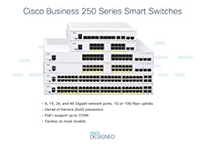 Cisco Business CBS250-8FP-E-2G Smart Switch | 8 Port GE | Full PoE | Ext PS | 2x1G Combo | Limited Lifetime Protection (CBS250-8FP-E-2G-NA) 8-port GE / PoE+ / 120W / 2 x GE uplinks / External Power Supplier Switch