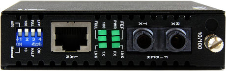 StarTech.com 10/100 Mbps Ethernet to Fiber Optic Media Converter - Steel - Chassis Mount - ST Multimode - 1310nm - 2km (ET90110ST2), Black Chassis Mount | Steel