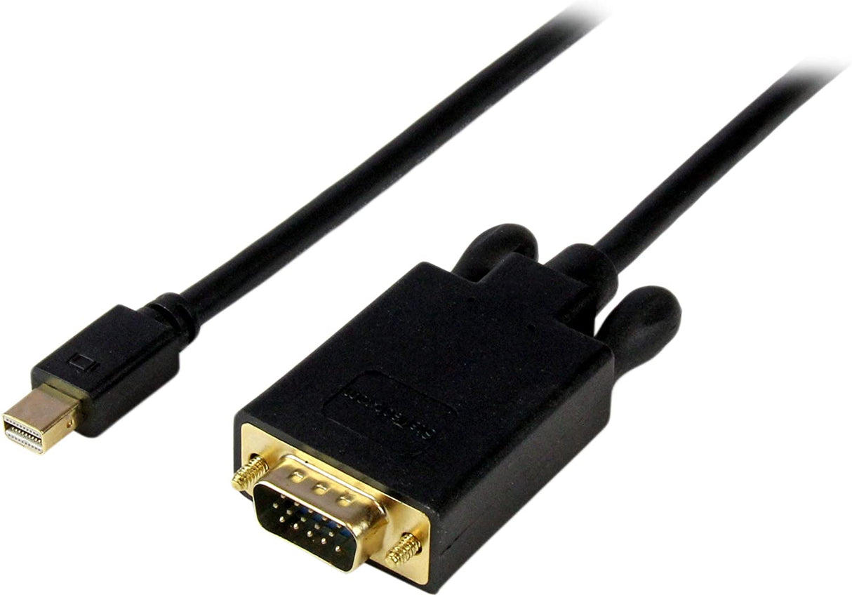 StarTech.com 6ft Mini DisplayPort to VGA Cable - Active - 1920x1200 - mDP to VGA Adapter Cable for Your Computer Monitor (MDP2VGAMM6B) Black 6 ft