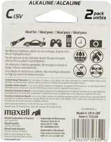 Maxell 723320 Long-Lasting High Value Dependable Alkaline Battery Ready-to-go High Compatibility C Cell 2-Pack
