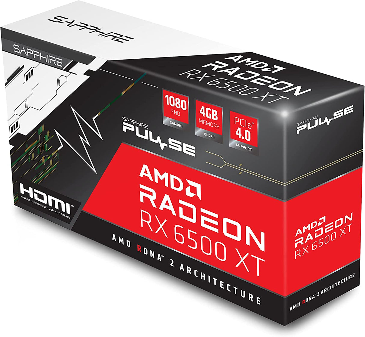 Sapphire Technology 11314-01-20G Pulse AMD Radeon RX 6500 XT Gaming OC Graphics Card with 4GB GDDR6, AMD RDNA 2