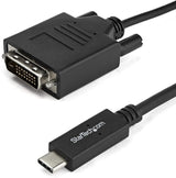 StarTech.com 3.3 ft / 1 m USB-C to DVI Cable - USB Type-C Video Adapter Cable - 1920 x 1200 - Black (CDP2DVIMM1MB) 3.3 feet