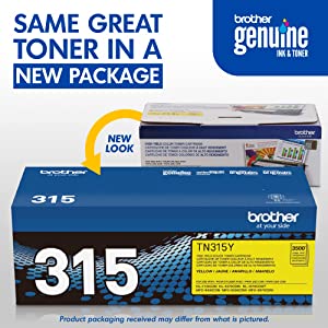 Brother TN-315Y DCP-9050 9055 9270 HL-4140 4150 4570 MFC-9460 9465 9560 9970 Toner Cartridge (Yellow) in Retail Packaging Yellow Single Toner