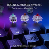 ASUS ROG Strix Flare II 100% RGB Gaming Keyboard, ROG NX Brown Mechanical switches, ABS Engraved keycaps, 8k Hz Polling, Sound-dampening Foam, Media Controls, USB passthrough, Wrist Rest-Black ROG NX Brown Tactile