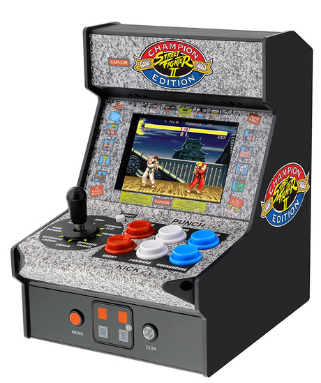 My Arcade Street Fighter 2 Champion Edition Micro Player-Fully Playable, Includes CO/VS Link for Multiplayer Action, 7.5 Inch Collectible, Full Color Display, Battery or Micro USB Powered