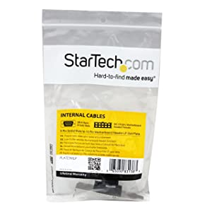 StarTech.com 9 Pin Serial Male to 10 Pin Motherboard Header LP Slot Plate - Serial panel - DB-9 (M) to 10 pin IDC (F) - 9.1 in - gray - PLATE9MLP, grey