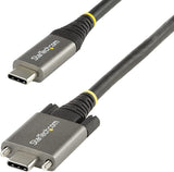 StarTech.com 3ft (1m) Side Screw Locking USB C Cable 10Gbps - USB 3.1/3.2 Gen 2 Type-C Cable - 100W (5A) Power Delivery Charging, DP Alt Mode - Dual Screw Lock - USB-C Cord Charge/Sync (USB31CCSLKV1M)