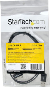 StarTech.com 1m Dock Connector to USB Cable for Samsung Galaxy Tab - USB Cable to Samsung Galaxy Tablet (USB2SDC1M) Black Galaxy Tab Dock Connecter 3 ft / 1m