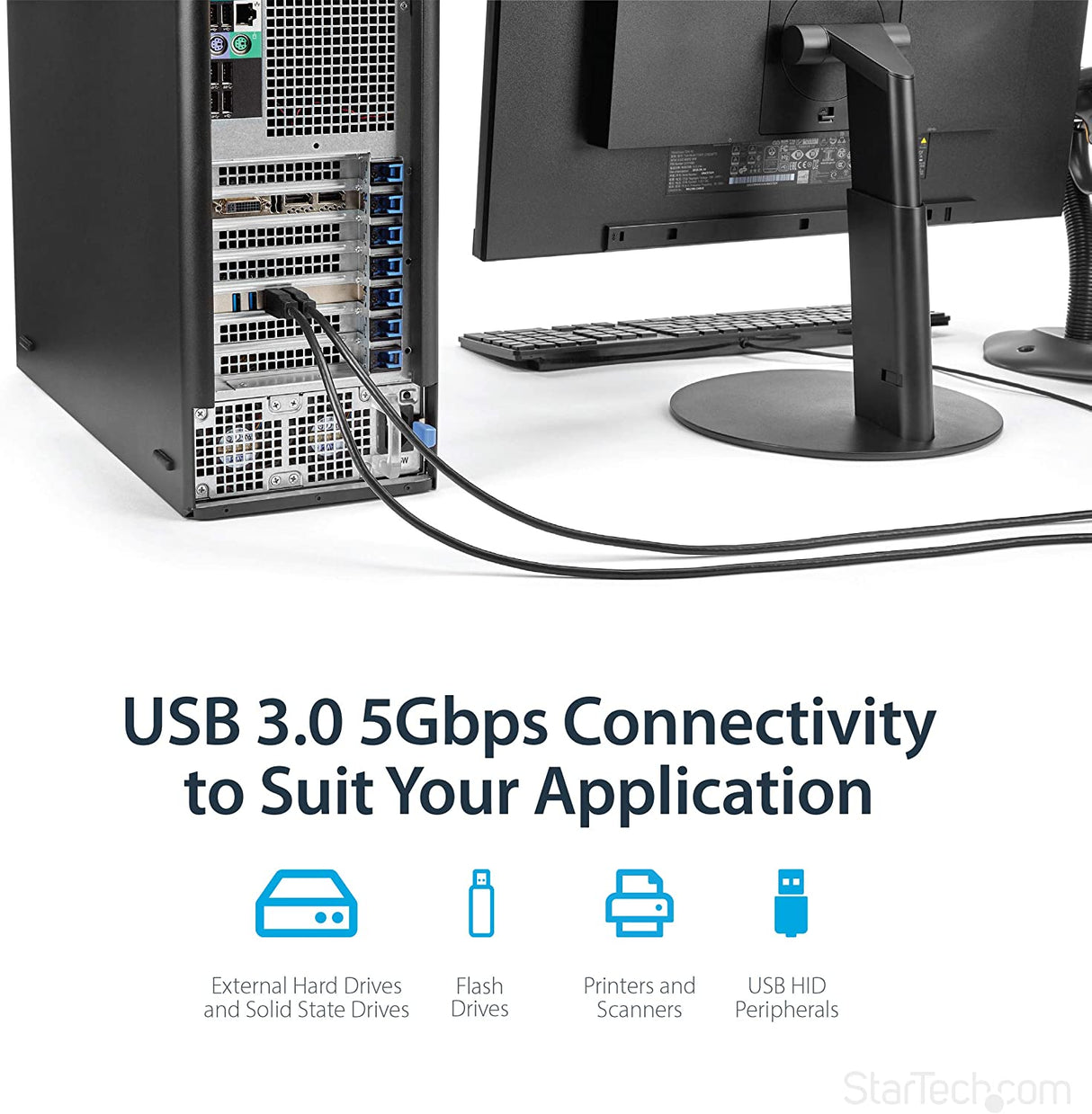 StarTech.com 4 Port USB 3.0 PCIe Card w/ 4 Dedicated 5Gbps Channels (USB 3.1 Gen 1) - UASP - SATA / LP4 Power - PCI Express Adapter Card (PEXUSB3S44V)