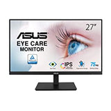 ASUS VA27DQSB 27” Monitor, 1080P Full HD, 75Hz, IPS, Adaptive-Sync, Eye Care, HDMI DisplayPort VGA USB Hub, Frameless, Ergonomic Design, VESA Wall Mountable 27" IPS 75Hz w/DP &amp; Height adjustable