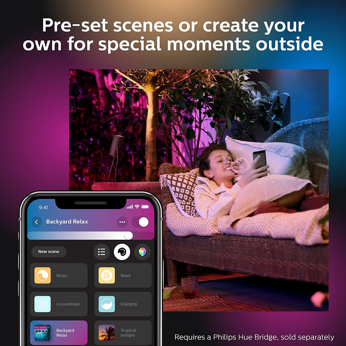 Philips Hue Lily White &amp; Color Outdoor Smart Spot Light Extension (Hue Hub &amp; Power Source Required), 1 Hue White &amp; Color Smart Spot Light + Mount kit, Works with Alexa, HomeKit &amp; Google Assistant