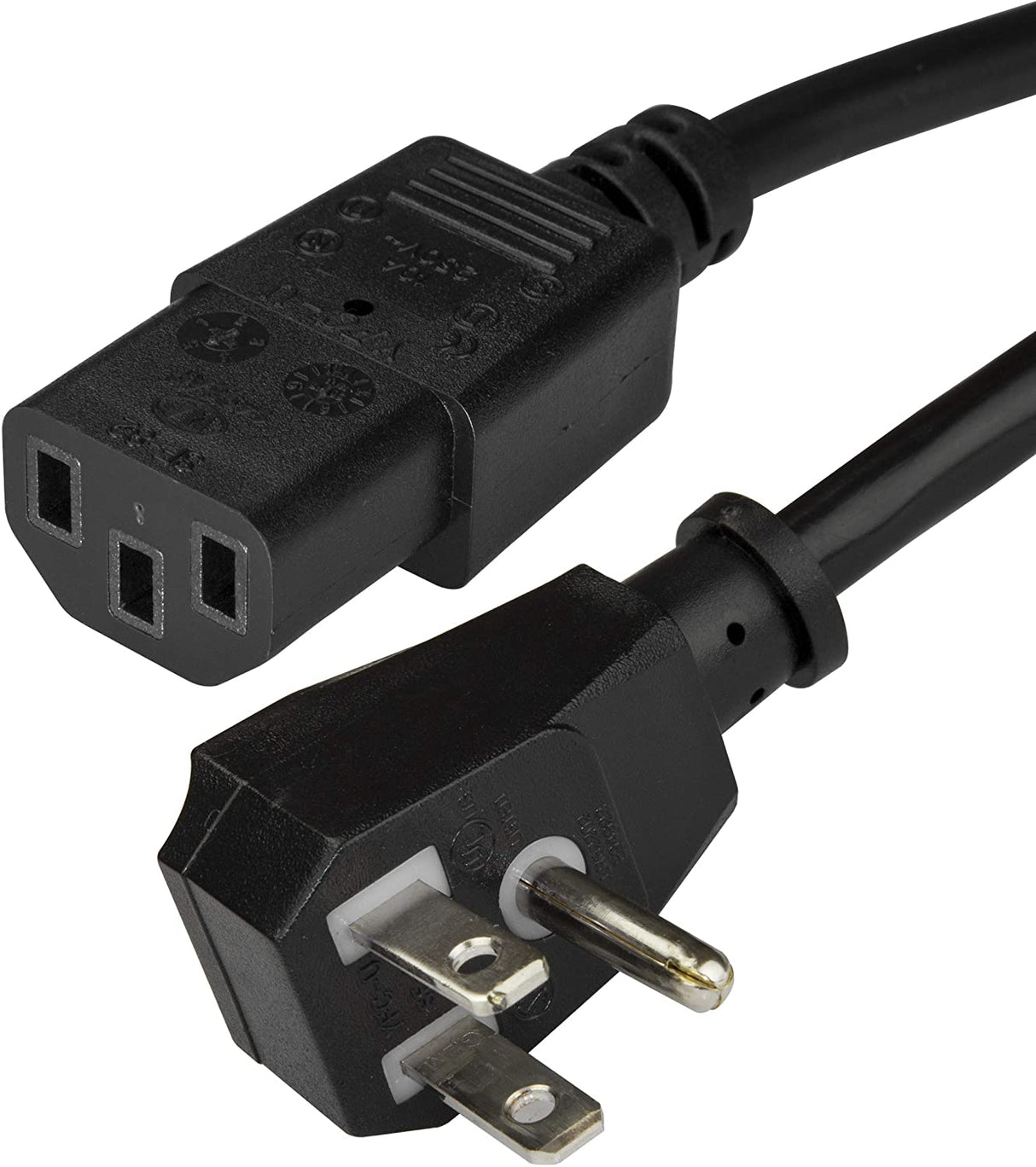 StarTech.com 15ft (4.5m) Computer Power Cord, Flat NEMA 5-15P to C13, 10A 125V, 18AWG, Black Replacement AC Power Cord, PC Power Supply Cable, Monitor/Printer Power Cable - UL Listed (PXTF10115) 15 ft