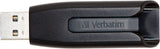 Verbatim 128GB USB 3.0 Store 'n' Go V3 Flash Drive - Cap-Less &amp; PC / Mac Compatible - Gray