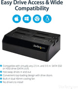 StarTech.com 4-Bay USB 3.0 To SATA Hard Drive Docking Station, USB Hard Drive Dock, External 2.5/3.5" SATA III SSD/HDD Docking Station, Hot-Swap Hard Drive Bay, Top-Loading (SDOCK4U33) USB 3.0 3.3" x 6.7" x 11.2"