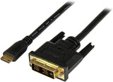 StarTech.com 1m Mini HDMI to DVI-D Cable - M/M - 1 Meter Mini HDMI to DVI Cable - 19 pin HDMI (C) Male to DVI-D Male - 1920x1200 Video (HDCDVIMM1M) Black 3 ft / 1m Mini HDMI to DVI