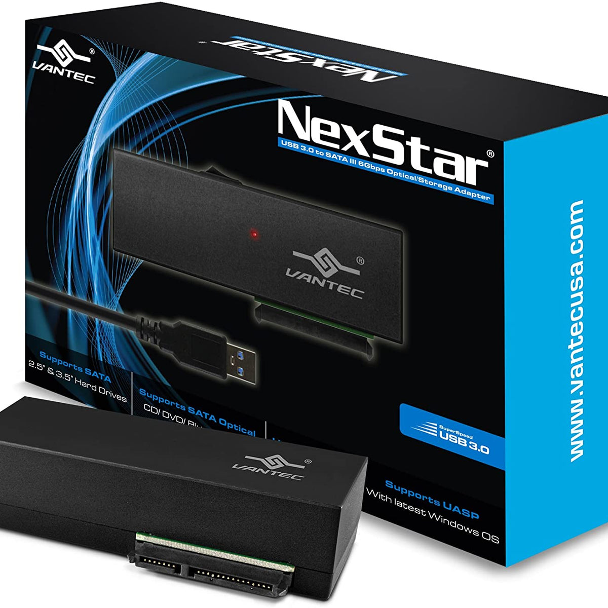 Vantec CB-ST00U3 NexStar USB 3.0 to SATA 6Gbps Optical/Storage Adapter ...