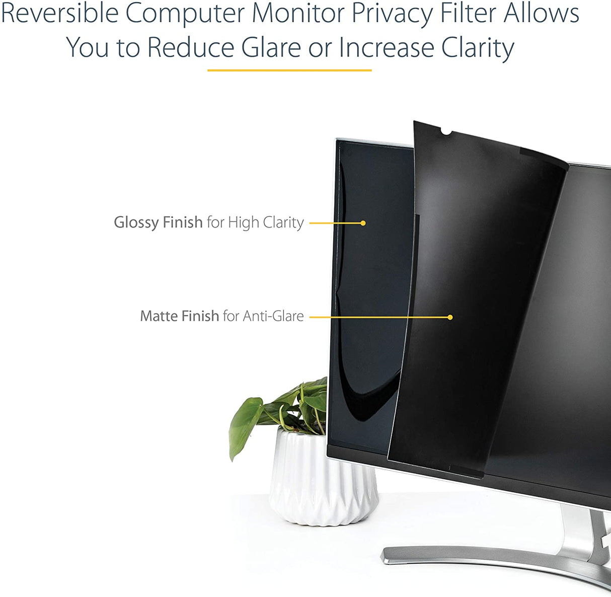 StarTech.com Monitor Privacy Screen for 23" Display - Computer Screen Security Filter - Blue Light Reducing Screen Protector Film - 16:9 Widescreen - Matte/Glossy - +/-30 Degree (PRIVACY-SCREEN-23M)