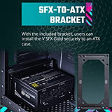 Cooler Master V850 SFX Gold Full Modular, 850W, 80+ Gold Efficiency, ATX Bracket Included, Quiet FDB Fan, SFX Form Factor, 10 Year Warranty