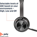 Poly Voyager Focus 2 UC USB-A Headset (Plantronics) - Bluetooth Dual-Ear (Stereo) Headset with Boom Mic - USB-A PC/Mac Compatible - Active Noise Canceling - Works with Teams, Zoom, Black (213726-02) Headset, Teams Version Headset