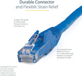 StarTech 6In Blue Cat6 Patch Cable with Snagless Rj45 Connectors, Short Etherne N6patch6inbl Blue 0.5 ft 1 Pack