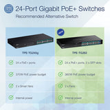 TRENDnet 26-Port Gigabit PoE+ Switch, 24 x 30W PoE+ Ports, 2 Gigabit SFP Slots, 380W PoE Budget, 52Gbps Switching Capacity, 1U 19” Rack Mountable, Lifetime Protection, Black, TPE-TG262