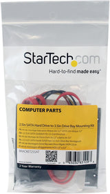 StarTech.com SSD Mounting Bracket - Solid Metal - 2.5in to 3.5 Hard Drive Adapter - SSD Bracket - SSD Upgrade Kit (BRACKET25SAT) 1x3.5" Bay 1x2.5" Drive (SATA)