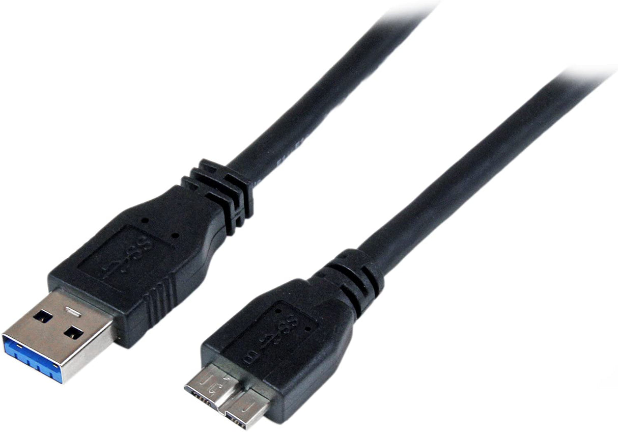 StarTech.com 1m 3 ft Certified SuperSpeed USB 3.0 A to Micro B Cable Cord - USB 3 Micro B Cable - 1x USB A (M), 1x USB Micro B (M) - Black (USB3CAUB1M) 1 Meters Black