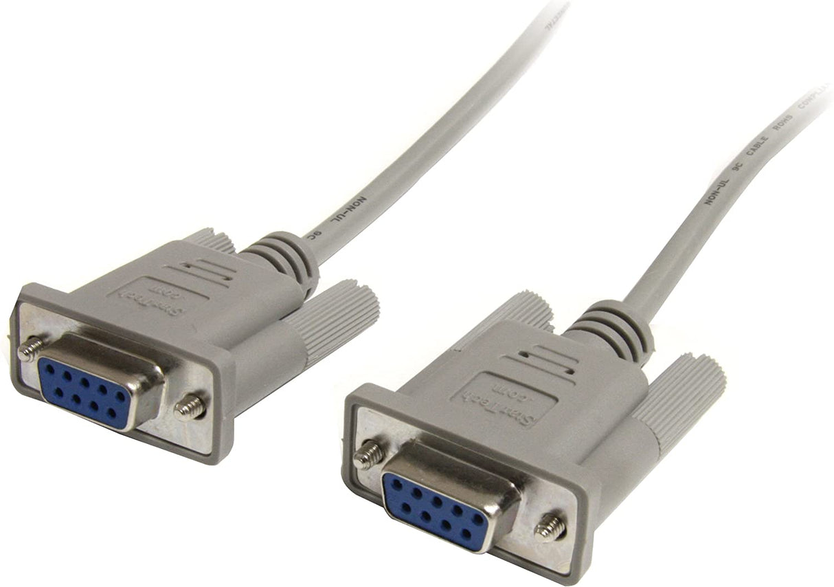StarTech.com 6 ft Straight Through Serial Cable - DB9 F/F - Serial cable - DB-9 (F) to DB-9 (F) - 6 ft (MXT100FF) Gray - F/F 6 ft / 2m Cable