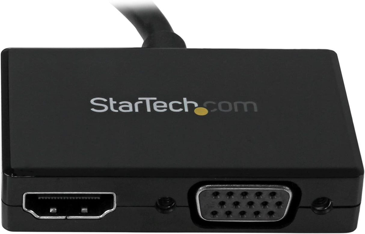 StarTech.com 2 in 1 Displayport Adapter - DisplayPort to HDMI or VGA - DisplayPort Adapter - 1920x1200 - Travel Adapter (DP2HDVGA) VGA - HDMI (Black) DisplayPort (Input)