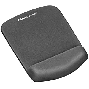 Fellowes Plushtouch Mouse Pad/Wrist Rest with FoamFusion Technology, Graphite 9252202