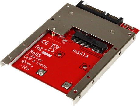 StarTech.com mSATA SSD to 2.5in SATA Adapter Converter - mSATA to SATA Adapter for 2.5in bay with Open Frame Bracket and 7mm Drive Height (SAT32MSAT257) 2.5" SATA mSATA Drive