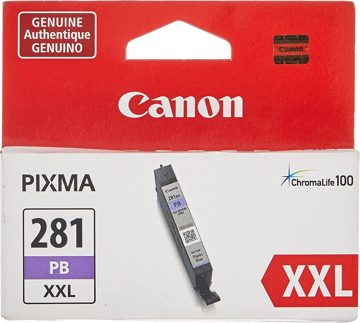 Canon Genuine Ink Cartridge CLI-281XXL Photo Blue Ink Compatible to printer TS9120, TS8120, TS8220, TS82222, TS8320, TS8322 Blue XXL Ink