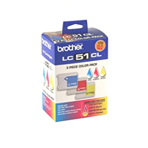 Brother Genuine Standard Yield 3 Pack Color -Ink -Cartridges, LC513PKS, Includes 1 -Cartridge Each of Cyan, Magenta &amp; Yellow, Page Yield Up To 400 Pages/ -Cartridge, Amazon Dash Replenishment -Cartridge, LC51