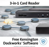 Kensington SD4900P Triple 4k Display Docking Station for Windows, MacBooks and Surface - 60W PD; USB-C, Thunderbolt 3/4 &amp; USB-A (K36800NA)