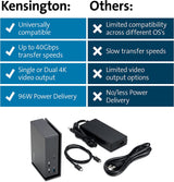 Kensington SD5560T Thunderbolt 3 and USB-C Dual 4K Hybrid Docking Station – 96W Power Delivery, for Windows and MacBooks (K37010NA)