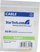 StarTech.com One-piece RCA to F Type Coaxial Cable - M/F - Gold-plated RCA to RG6 F Type Coax Cable Adapter (RCACOAXMF)