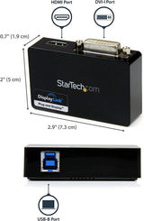 StarTech.com USB 3.0 to HDMI / DVI Adapter - 2048x1152 - External Video &amp; Graphics Card - Dual Monitor Display Adapter Cable - Supports Mac &amp; Windows (USB32HDDVII)