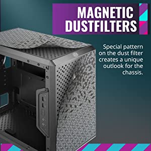 Cooler Master MasterBox Q300L Micro-ATX Tower with Magnetic Design Dust Filter, Transparent Acrylic Side Panel, Adjustable I/O &amp; Fully Ventilated Airflow, Black (MCB-Q300L-KANN-S00) Black Micro-ATX MB Tower