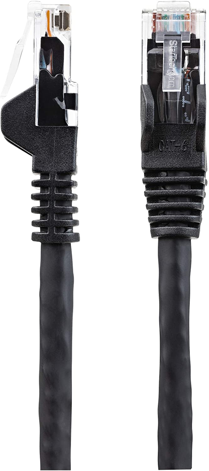 StarTech.com 50ft (15m) CAT6 Ethernet Cable - LSZH (Low Smoke Zero Halogen) - 10 Gigabit 650MHz 100W PoE RJ45 UTP Network Patch Cord Snagless w/Strain Relief - Black CAT 6, ETL Verified (N6LPATCH50BK) 50 ft Black
