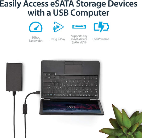 StarTech.com 3 ft USB 3.0 to eSATA Adapter - 6 Gbps USB to HDD/SSD/ODD Converter - Hard Drive to USB Cable (USB3S2ESATA3) eSATA (SATA III) USB 3.0