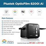 Plustek OpticFilm 8200i AI - 35mm Film &amp; Slides Scanner. IT 8 Calibration Target + SilverFast Ai Studio 8.8, 7200 dpi Resolution 64Bit HDRi , Mac/PC