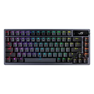 ASUS ROG Azoth 75% Wireless DIY Custom Gaming Keyboard, OLED Display, Gasket-Mount, Three-Layer Dampening, Hot-Swappable Pre-lubed ROG NX Brown Switches &amp; Keyboard Stabilizers, ABS Keycaps, RGB-Black